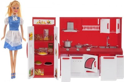 Кукла Defa Lucy с набором мебели 8085, Кухня для Барби, Мебель для Барби 8085 фото