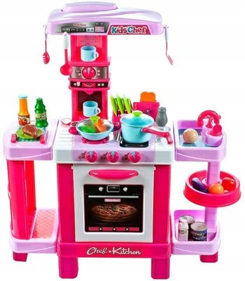 Детская игровая Кухня 008-938 Малиновая. Высота 87 см свет, звук, посуда, продукты 008-938 фото