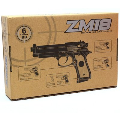 Детский пистолет металлический ZM 18 (Беретта M 92) zm 18 фото