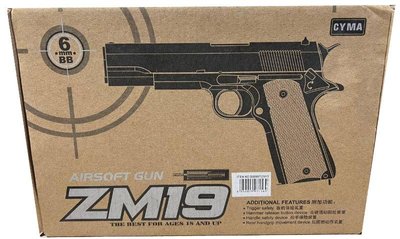 ✅Детский пистолет ZM 19 Colt 1911-A1 металл+пластик zm 19 фото