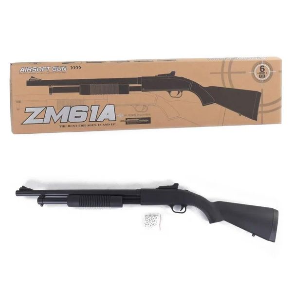 Игрушечное помповое ружье дробовик винчестер ZM 61 А с металлическим корпусом ZM61А фото