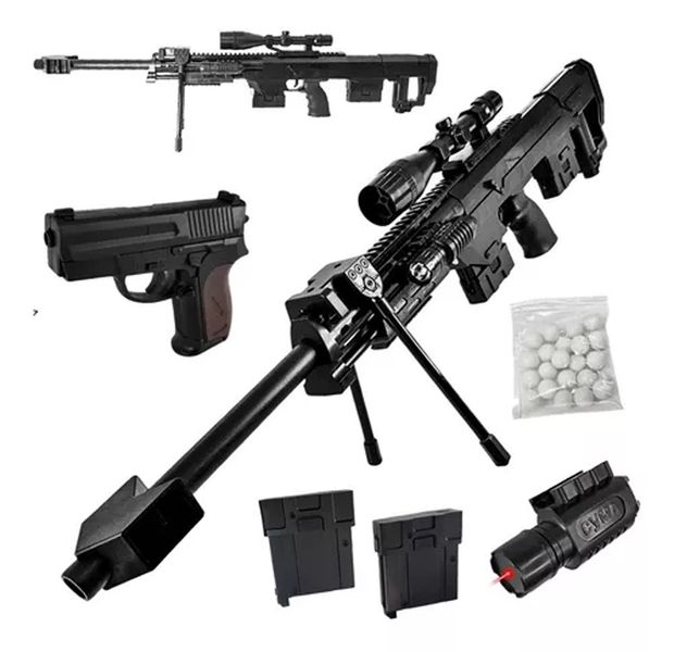 Дитяча гвинтівка з пістолетом CYMA P.1161 (набір 2 в 1) з прицілом, ліхтариком і сошки 1161 фото