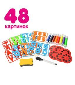 Детский столик-проектор для рисования+мольберт магнитный AK 0004, стульчик, буквы-англ, цифры, слайды 48 шт AK 0004/22088-30 A фото