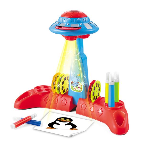 Детский столик-проектор для рисования+мольберт магнитный AK0005/22088-30, стульчик, буквы-англ, цифры, слайды AK 0005/22088-30 фото